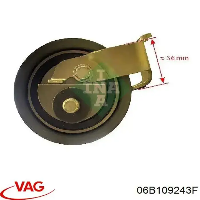 Rolo de reguladora de tensão da correia do mecanismo de distribuição de gás VAG 06B109243F preço, a partir de 54,58 USD