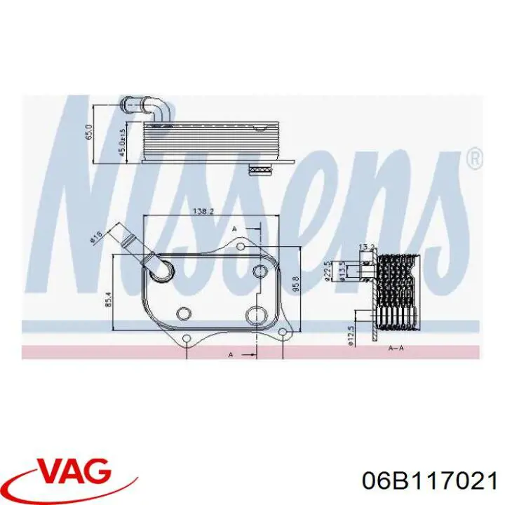 Radiador de óleo (frigorífico), debaixo de filtro VAG 06B117021 preço, a partir de 25,55 USD