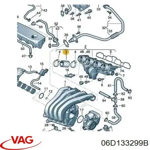 Cano derivado de ar VAG 6D133299D preço, a partir de 10,26 USD