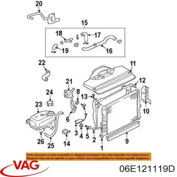 Vedante do flange (da união em T) do sistema de esfriamento VAG 06E121119J preço, a partir de 5,91 USD