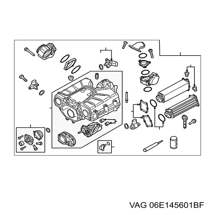 06E145601BF VAG Compressor de supercompressão de ar de motor
