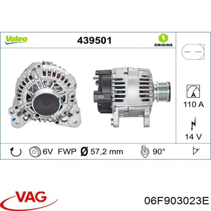 Gerador VAG 06F903023E preço, a partir de 98,92 USD