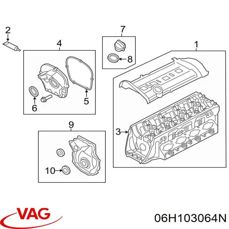 Cabeça de motor (CBC) VAG 06H103064N preço, a partir de 1329,52 USD