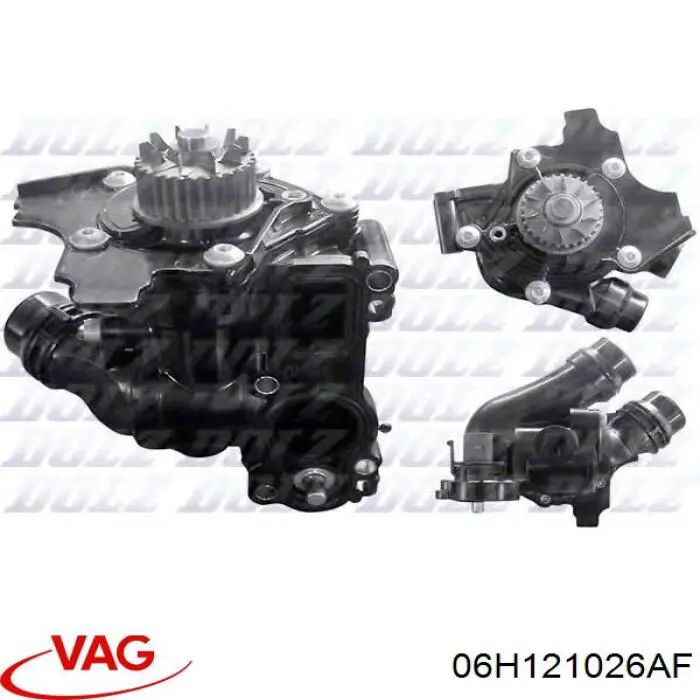 Bomba de água (bomba) de esfriamento, montada com caixa VAG 06H121026AF preço, a partir de 71,63 USD