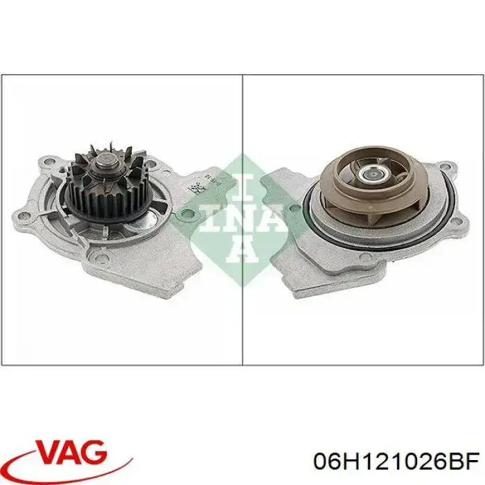 Bomba de água (bomba) de esfriamento, montada com caixa VAG 06H121026BF preço, a partir de 164,42 USD
