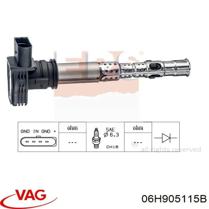 Compre 06H905115B VAG Bobina de ignição