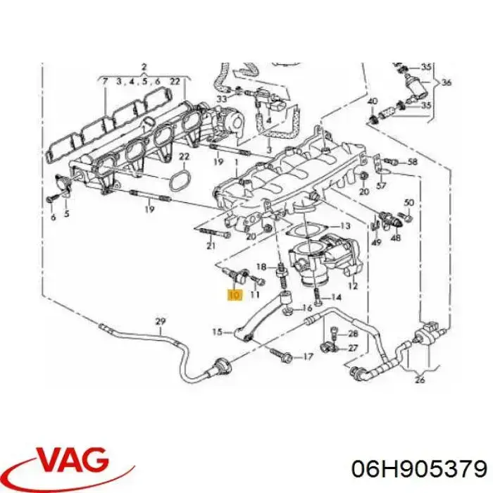 Compre 06H905379 VAG Sensor de temperatura da mistura de ar
