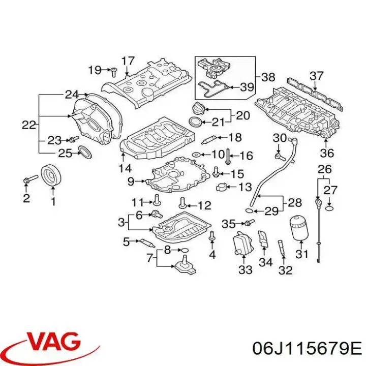 Compre 06J115679C VAG Tubo de haste do filtro de óleo