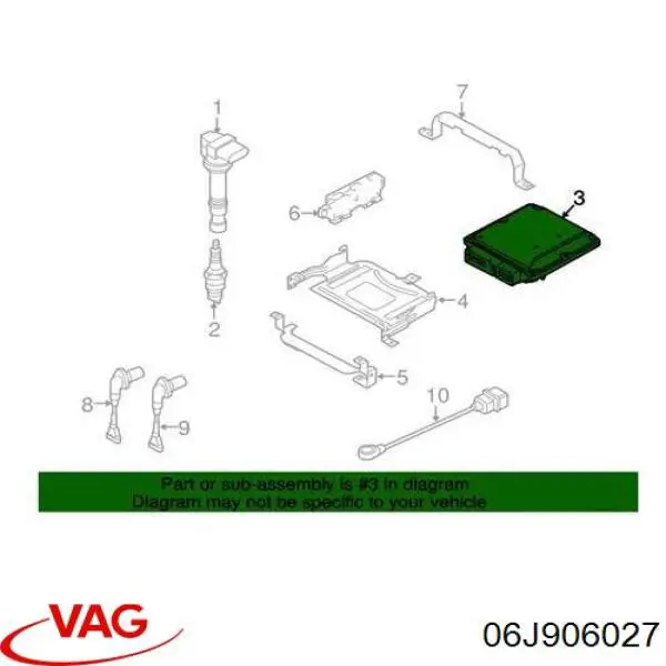 06J906027 VAG Módulo de direção (Centralina eletrônica) de motor