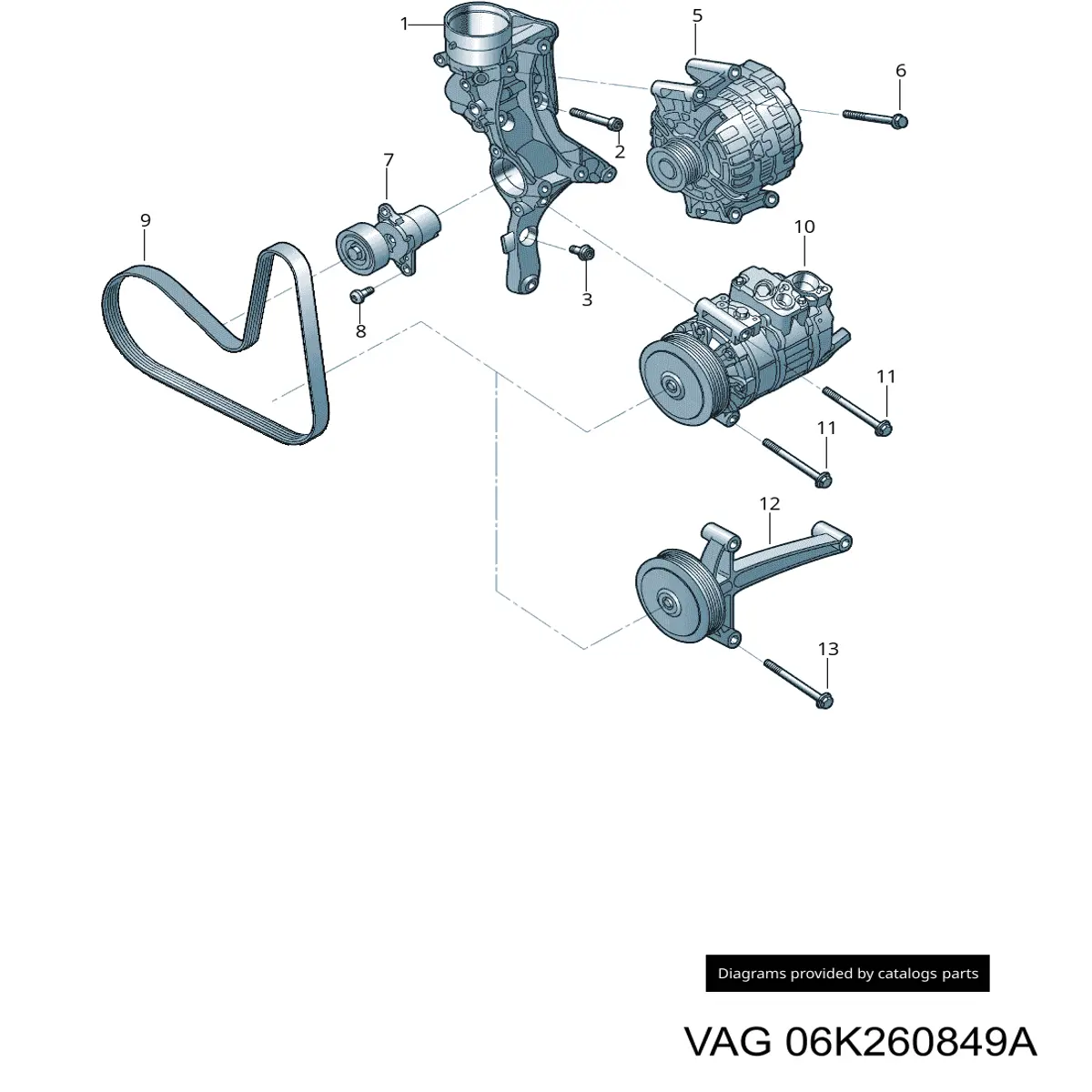 Correia dos conjuntos de transmissão VAG 06K260849A preço, a partir de 36,78 USD