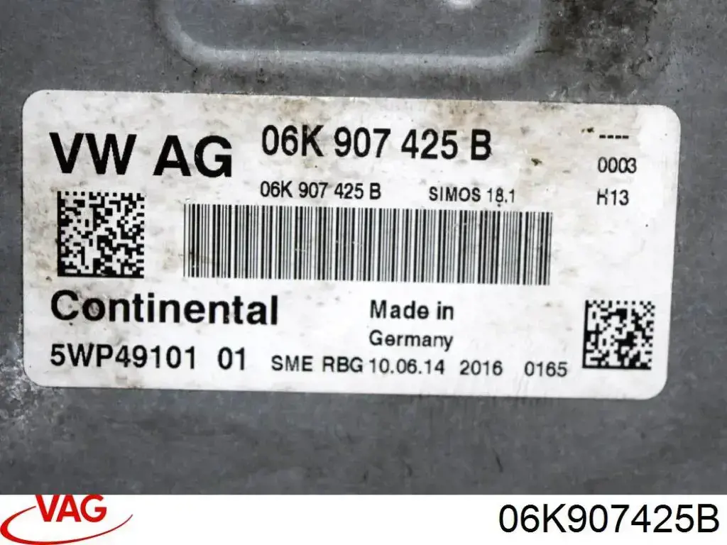 06K907425B VAG Módulo de direção (Centralina eletrônica) de motor
