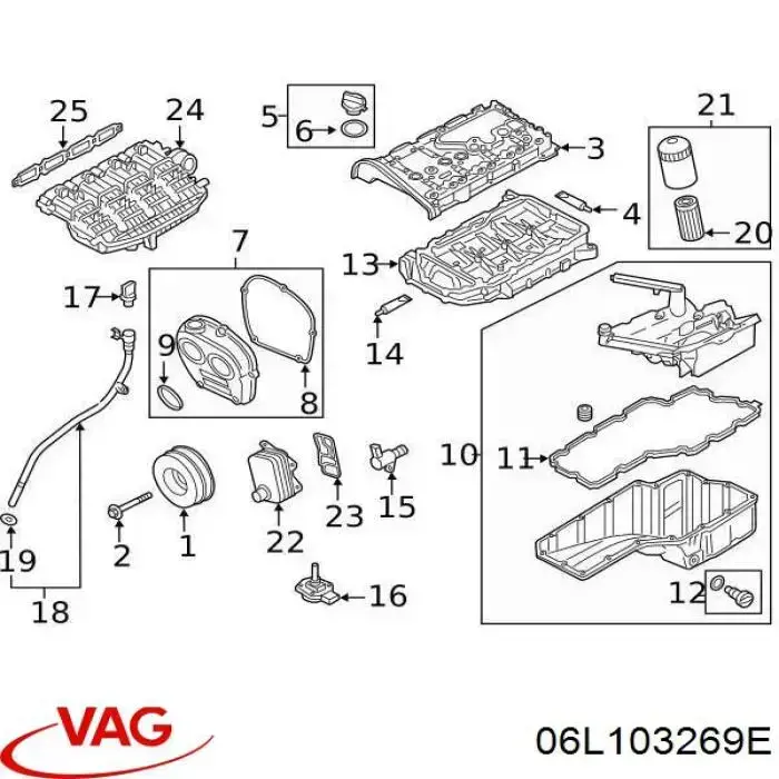 06L103269E VAG Proteção superior da correia do mecanismo de distribuição de gás
