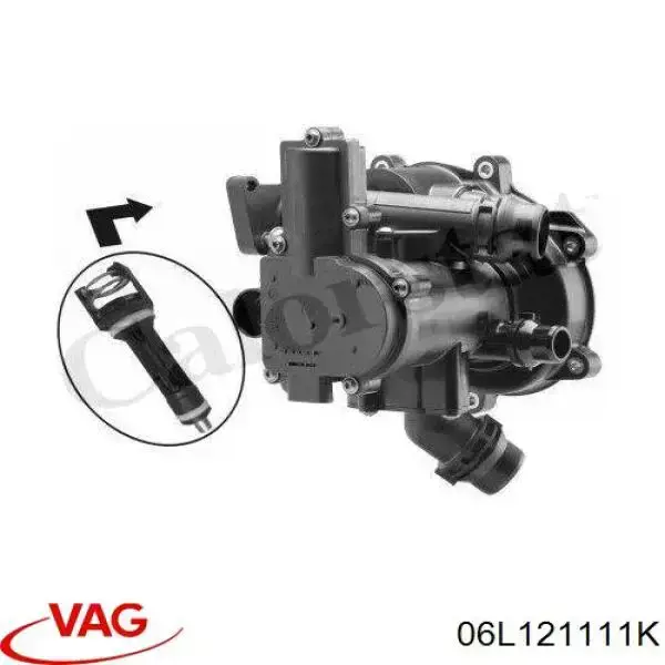Bomba de água (bomba) de esfriamento, montada com caixa VAG 06L121111K preço, a partir de 220,53 USD