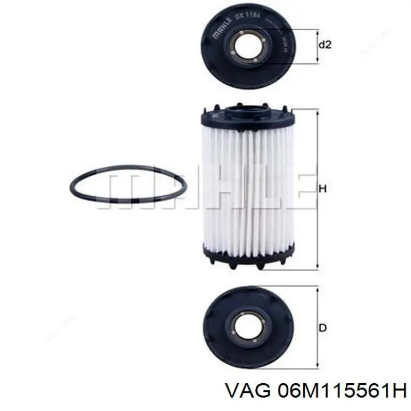 06M115561H VAG Filtro de óleo