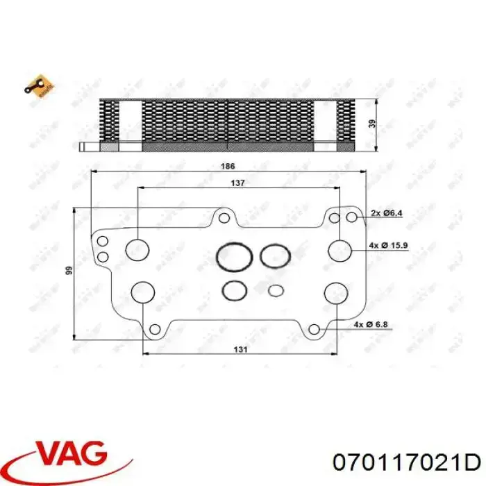 Radiador de óleo VAG 070117021D preço, a partir de 43,45 USD