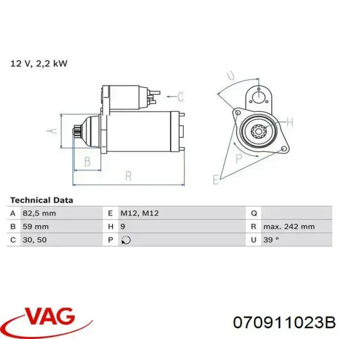 Compre 070911023B VAG Motor de arranco