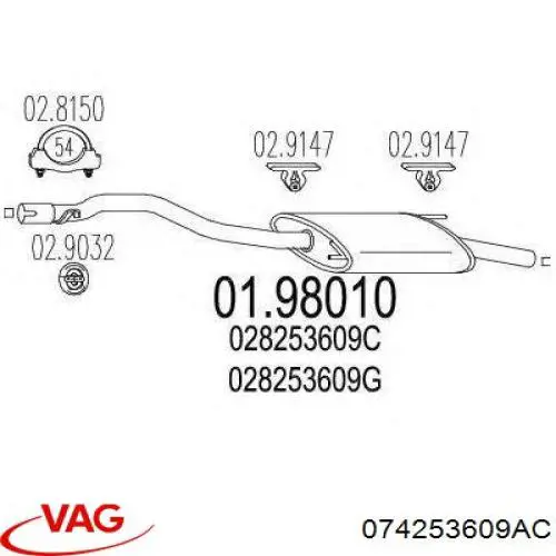 Compre 19692 Walker Silenciador, parte traseira