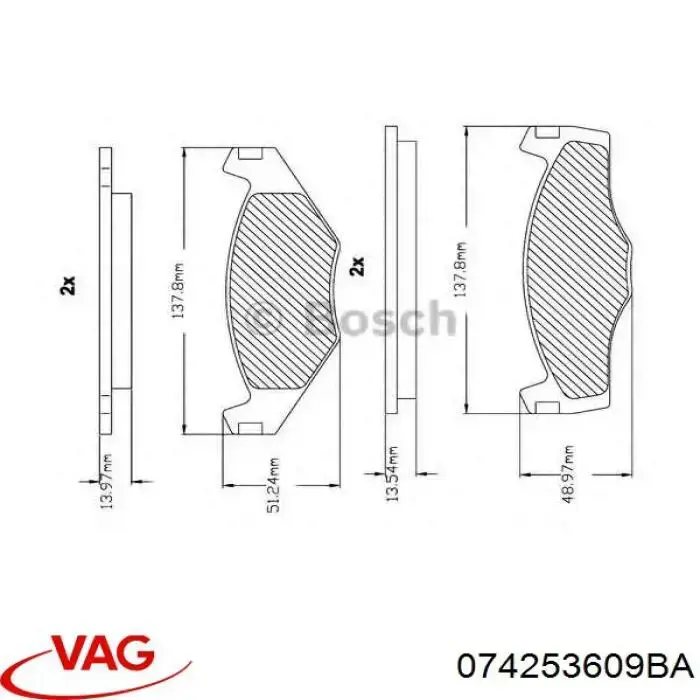 074253609BA VAG Silenciador, parte traseira