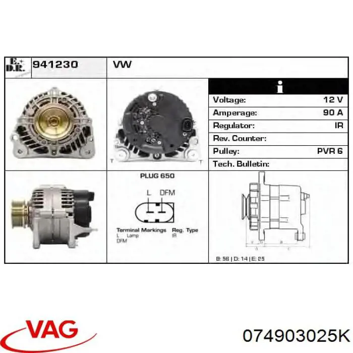 074903025K VAG Gerador
