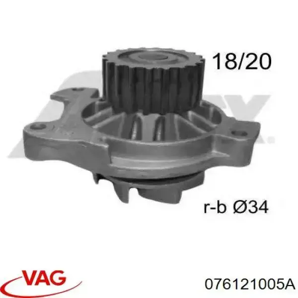 Bomba de água (bomba) de esfriamento VAG 076121005A preço, a partir de 40,65 USD
