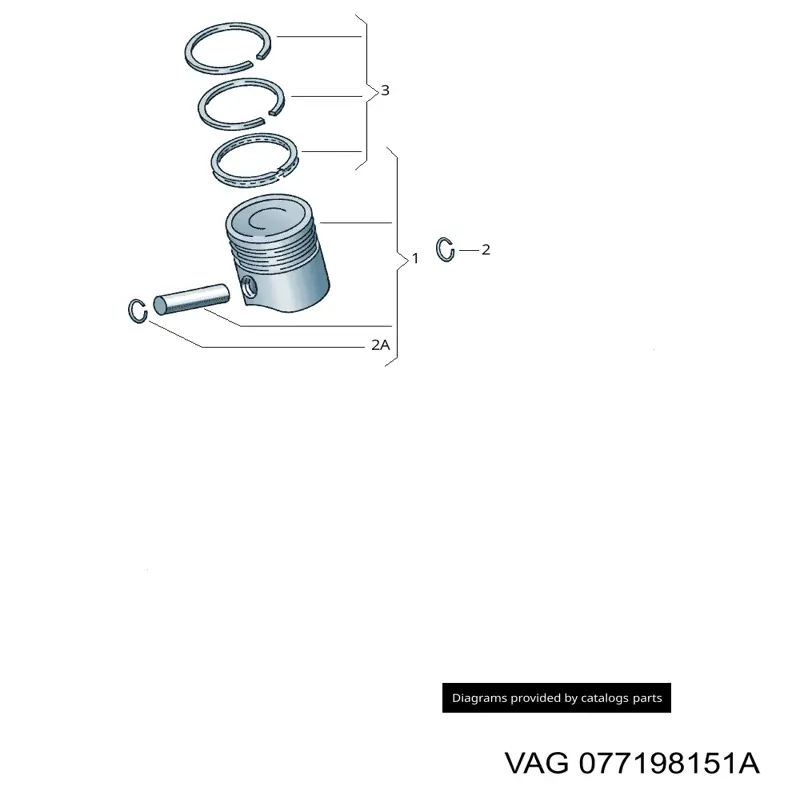 Anéis do pistão para 1 cilindro, STD. VAG 077198151A preço, a partir de 172,63 USD