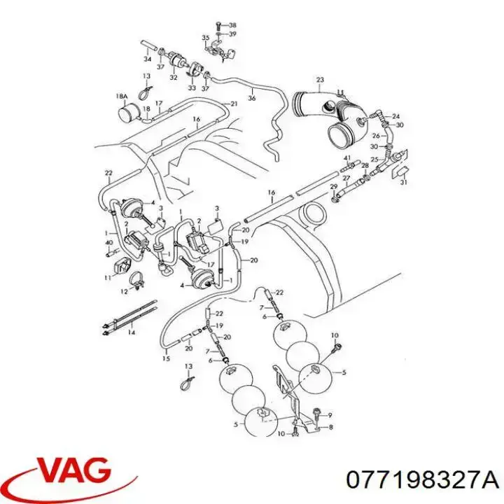 077198327A VAG Válvula (atuador) de acionamento das comportas de tubo coletor de admissão