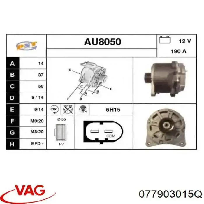 Compre 077903015Q VAG Gerador