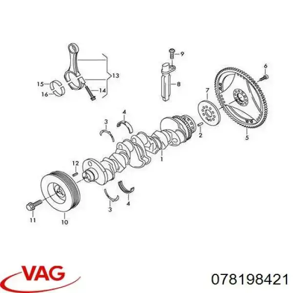 Semianel de suporte (de carreira) de cambota, STD, kit VAG 078198421 preço, a partir de 22,88 USD