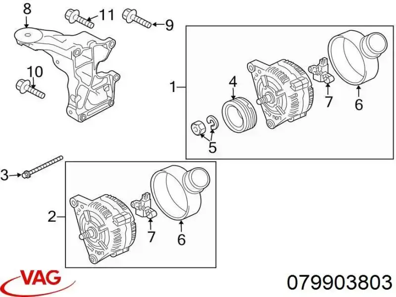 079903803 VAG Relê-regulador do gerador (relê de carregamento)