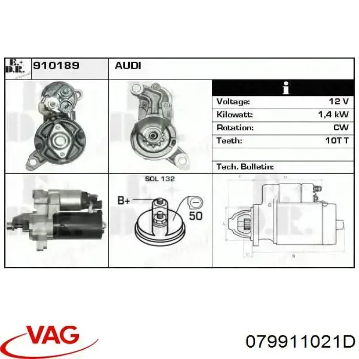 Compre 079911021D VAG Motor de arranco
