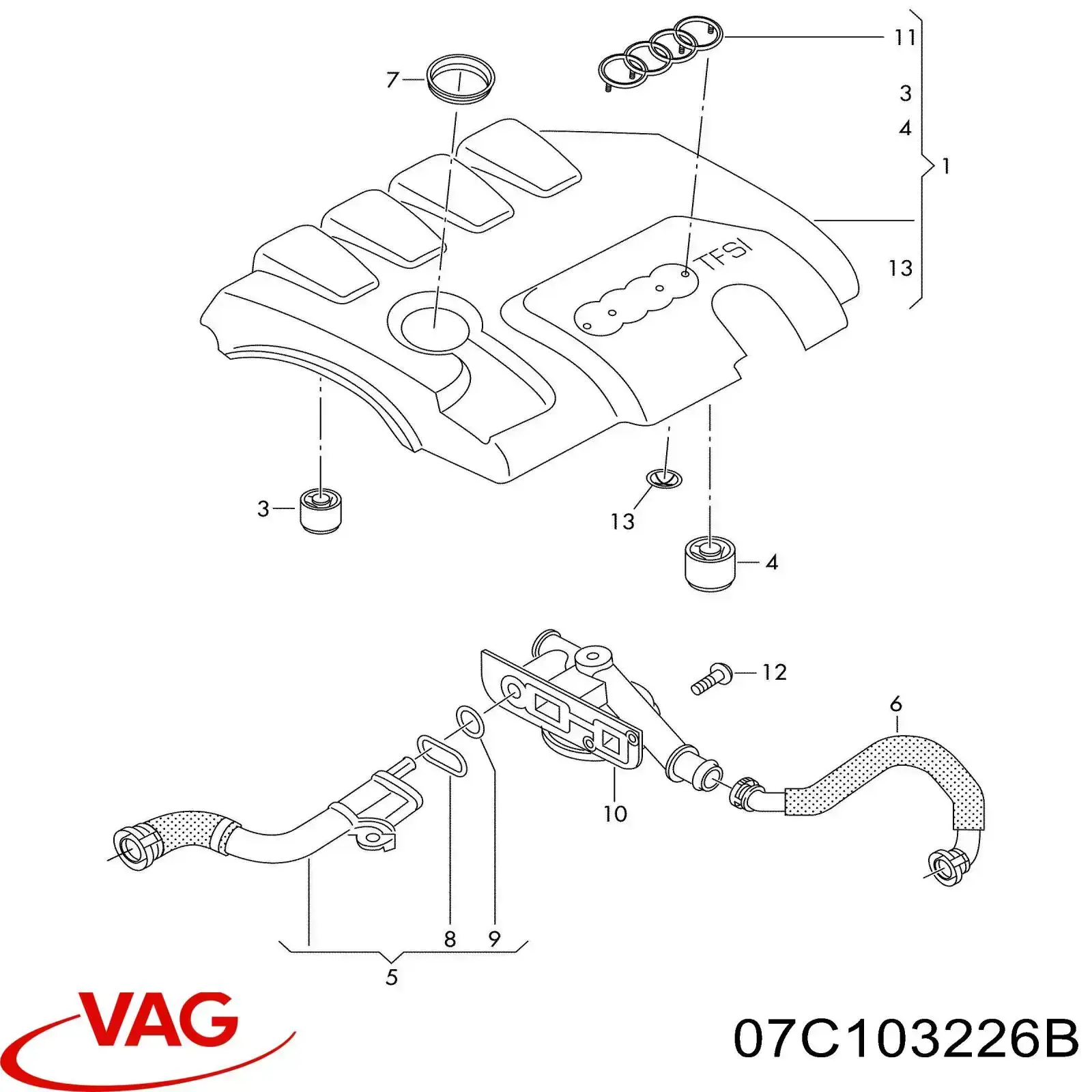 Coxim de tampa decorativa de motor VAG 07C103226B preço, a partir de 6,03 USD