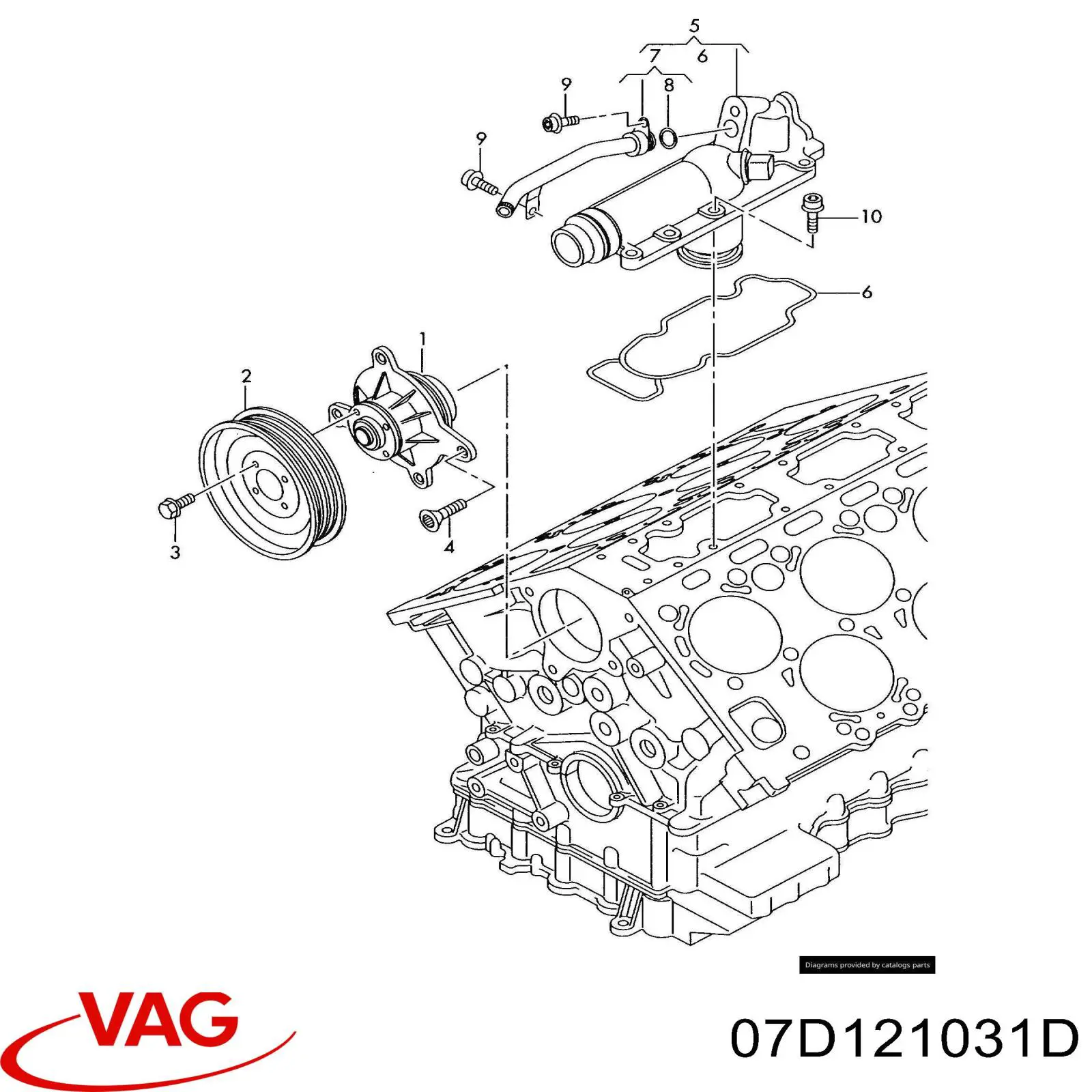Polia da bomba de água para Volkswagen Passat B5 3B3