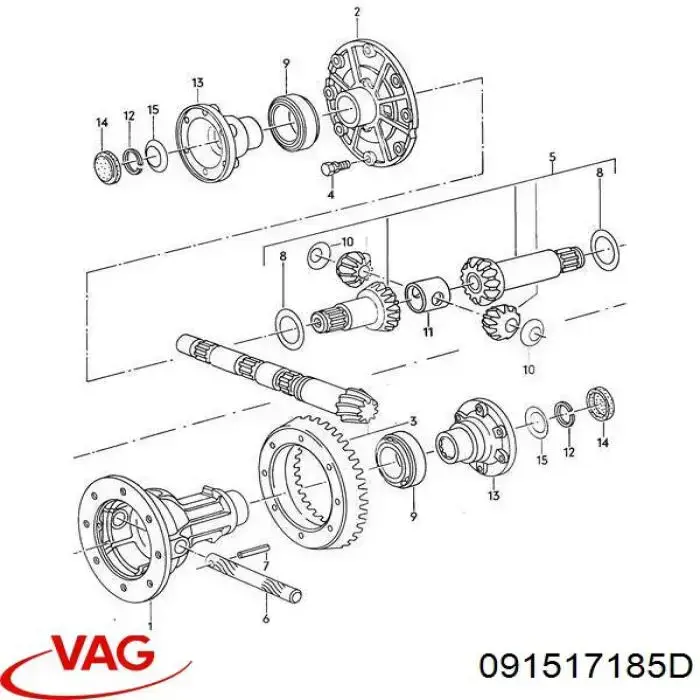 Compre 091517185D VAG Rolamento de cubo traseiro
