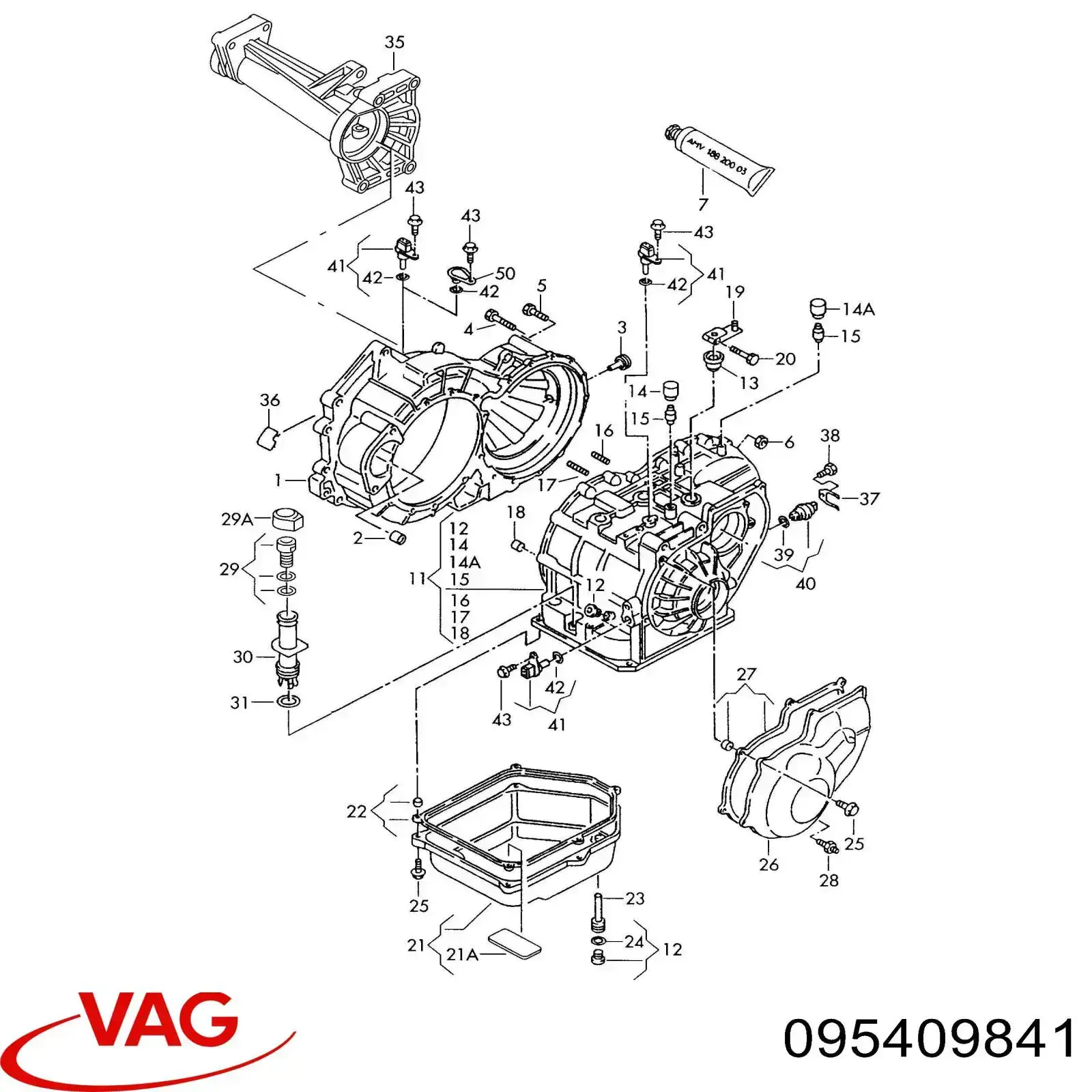 95409841 VAG Tampa traseira da caixa de mudança