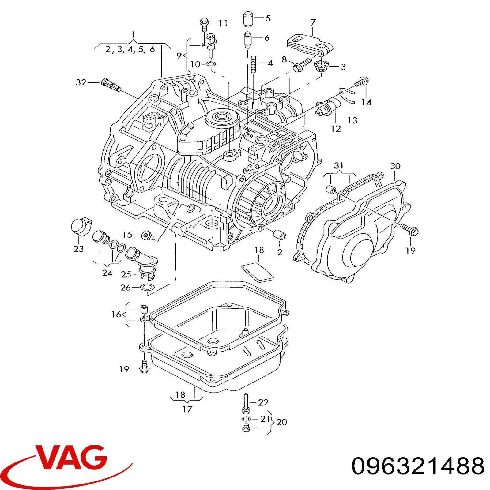 Vedante de tampa da caixa de mudança VAG 096321488 preço, a partir de 19,87 USD