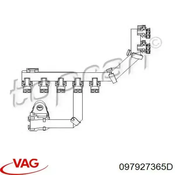 097927365D VAG Fios isolados da Caixa Automática de Mudança