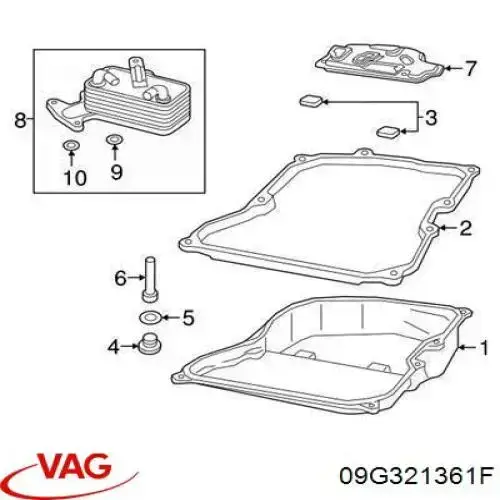Cárter da Caixa Automática de Mudança VAG 09G321361F preço, a partir de 51,18 USD