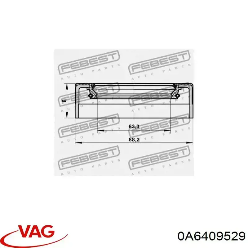 Compre 0A6409529 VAG Bucim de redutor do eixo dianteiro
