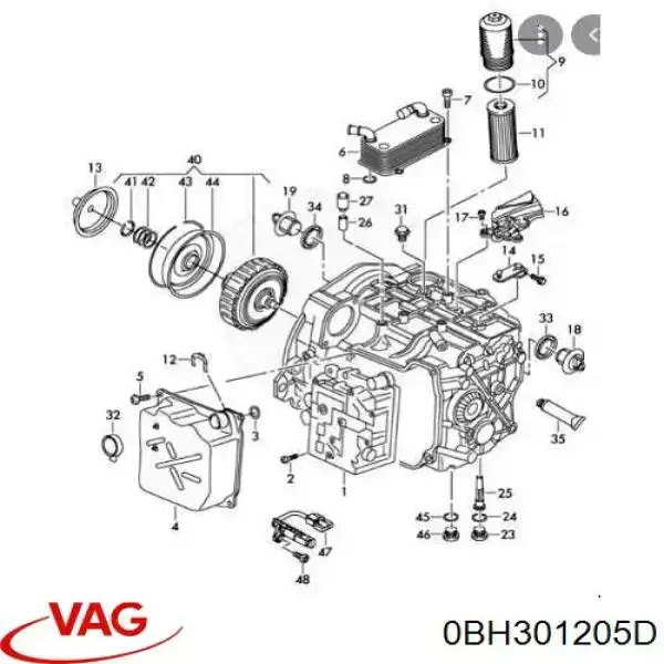 Tampa dianteira de embraiagem (DSG) VAG 0BH301205D preço, a partir de 35,30 USD