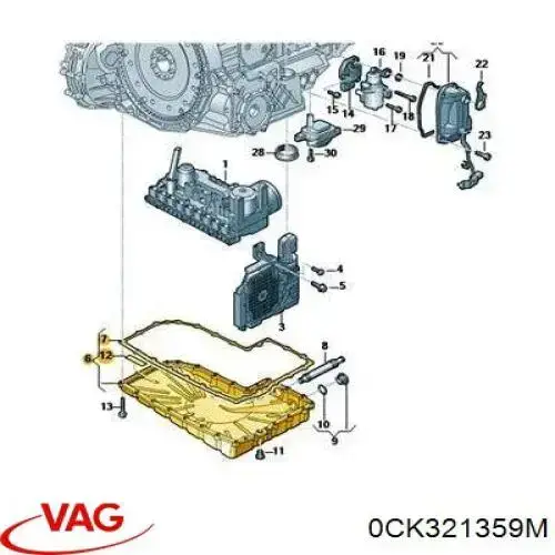 Compre 0CK321359D VAG Cárter da Caixa Automática de Mudança