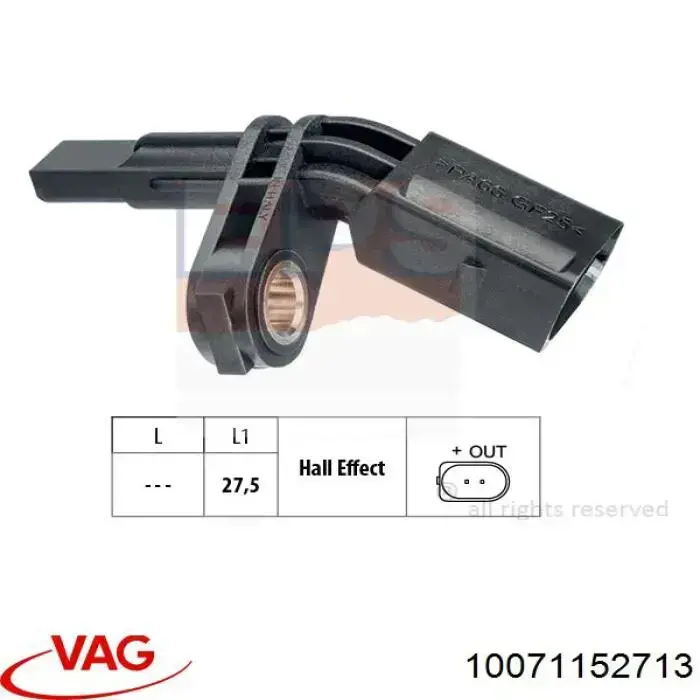 10071152713 VAG Sensor ABS dianteiro esquerdo