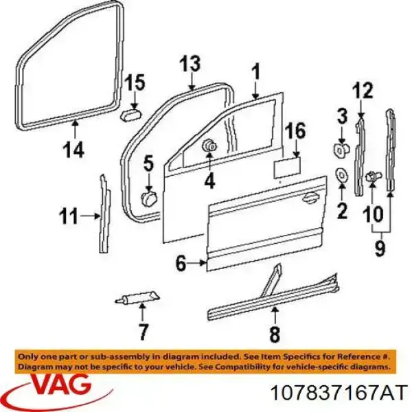Trinco de fecho da porta dianteira esquerda VAG 107837167AT preço, a partir de 252,82 USD