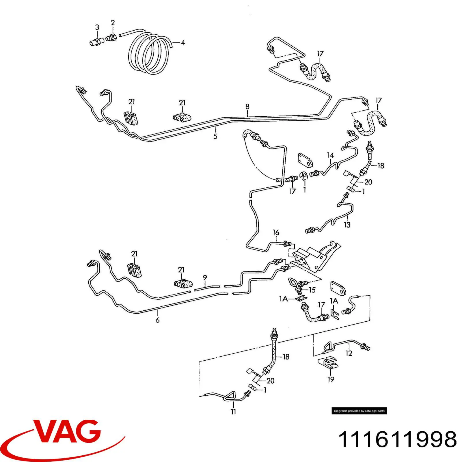 Compre 111611998 VAG Tubo do freio do sistema, enrolamento