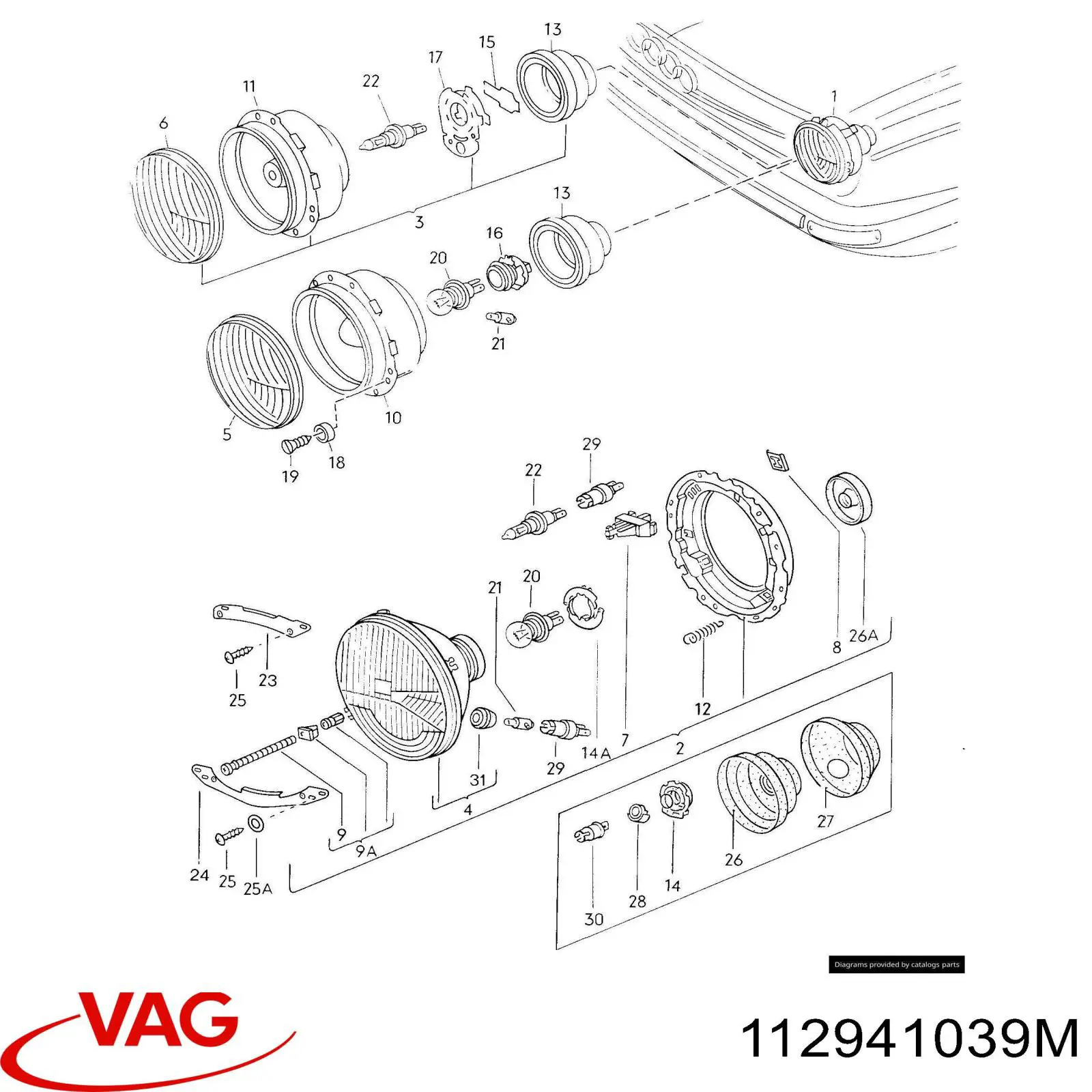112941039M VAG Lâmpada-luz esquerda/direita