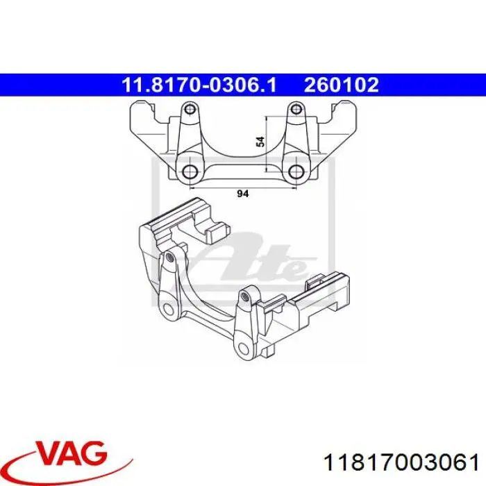 Compre 11817003061 VAG Braçadeira do freio de suporte dianteiro