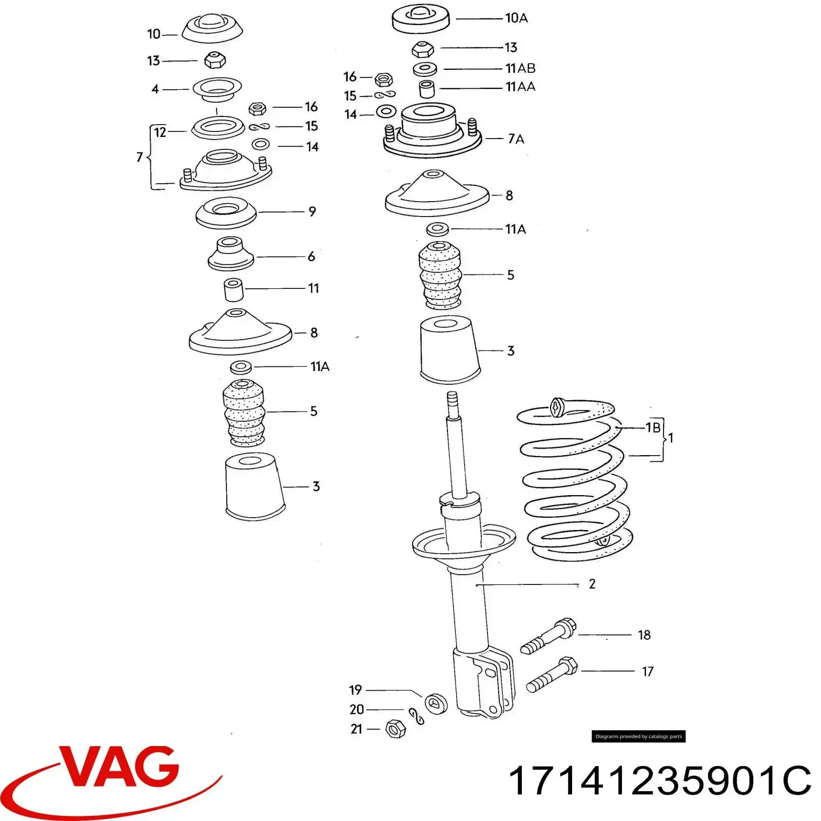 Tampa de suporte do amortecedor dianteiro VAG 17141235901C preço, a partir de 11,74 USD
