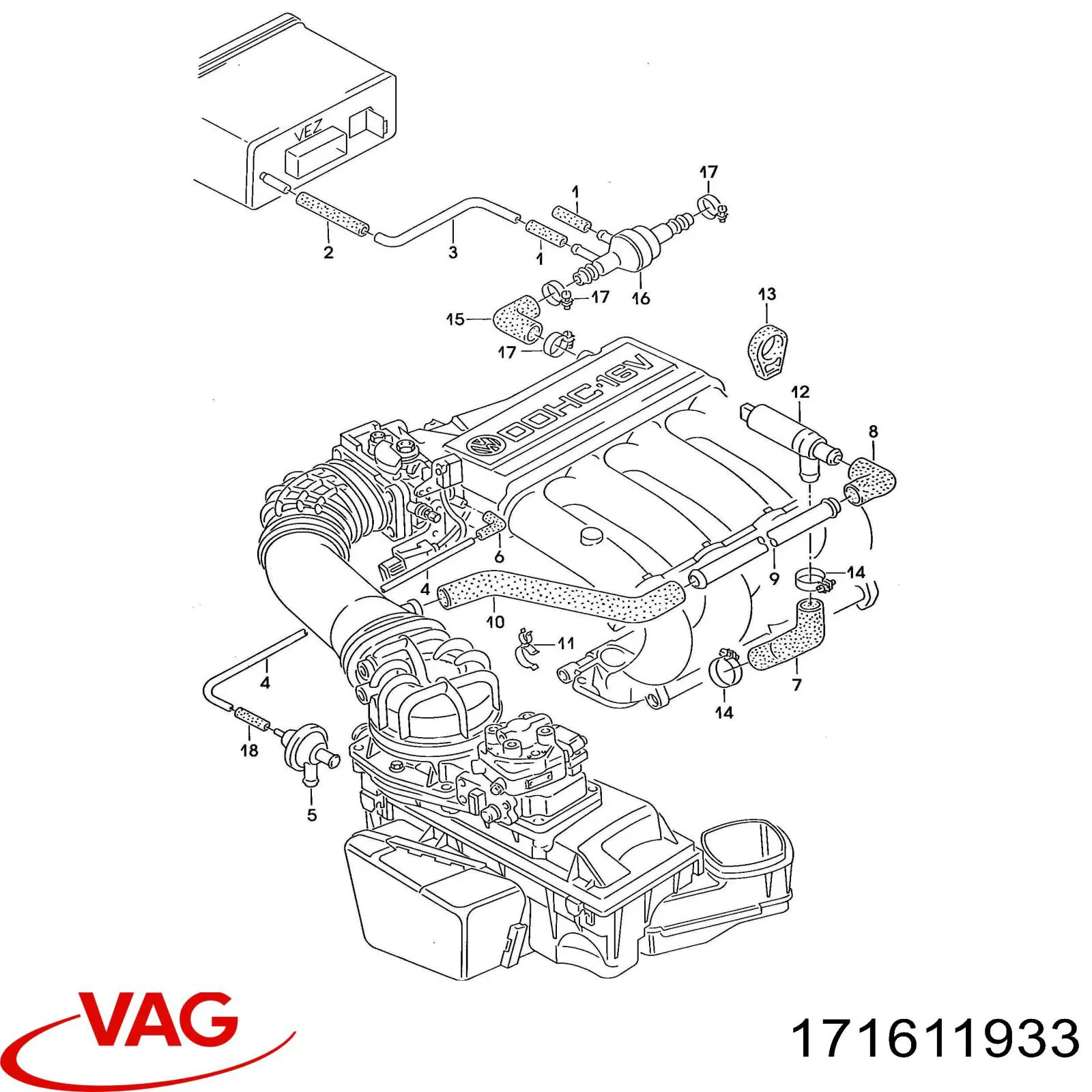 Válvula de impulsionador de vácuo dos freios VAG 171611933 preço, a partir de  USD