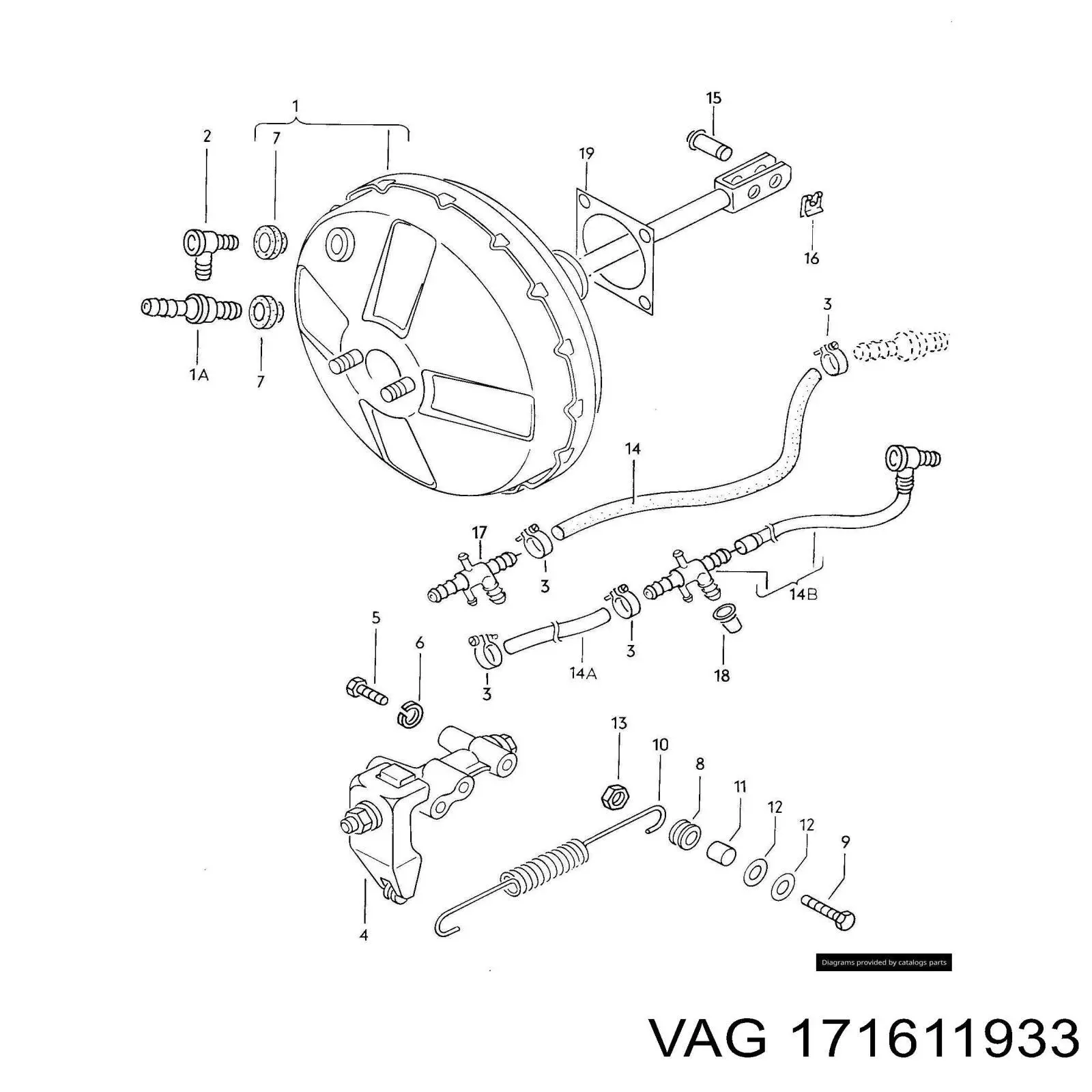 Compre 171611933 VAG Válvula de impulsionador de vácuo dos freios