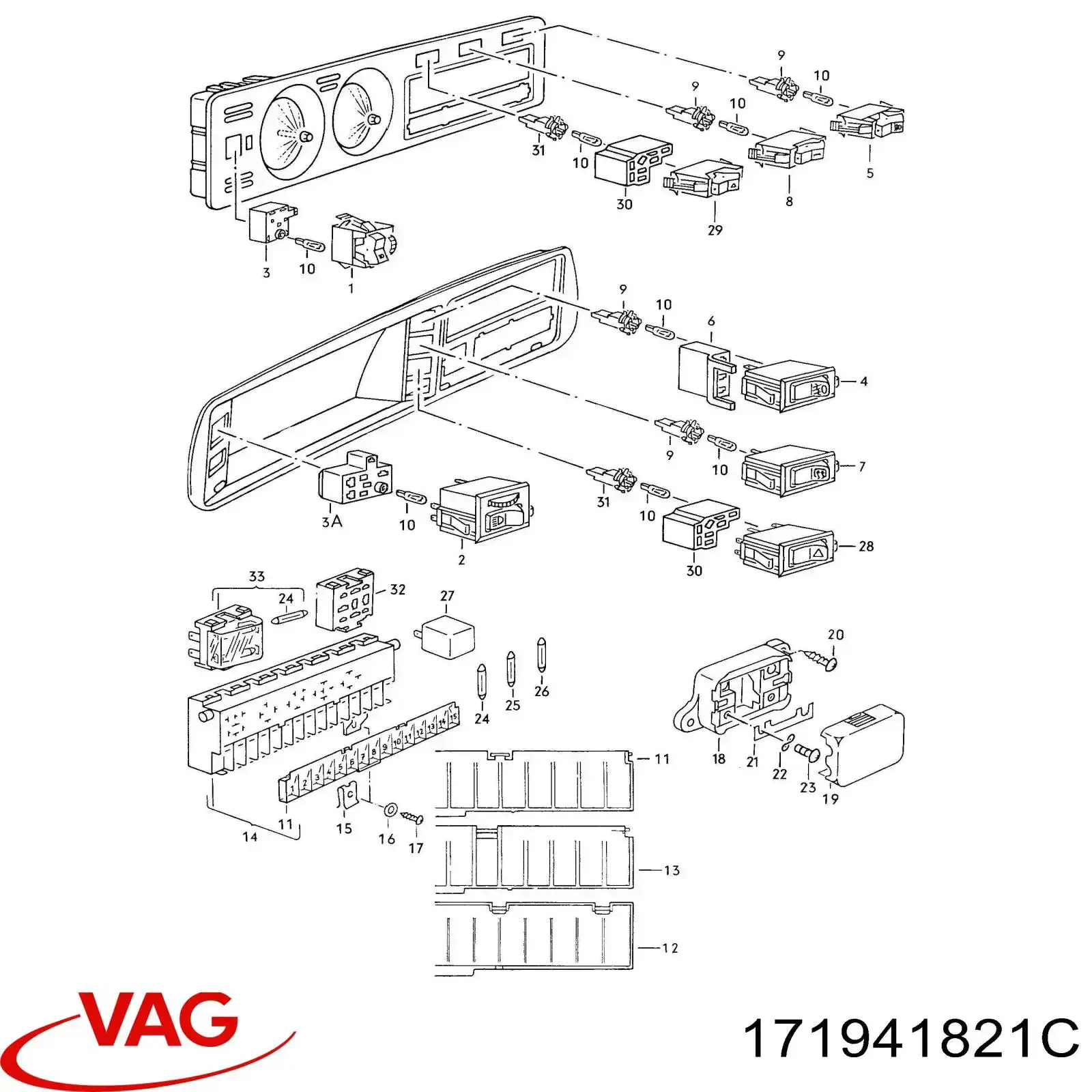 Unidade de dispositivos de segurança VAG 171941821C preço, a partir de  