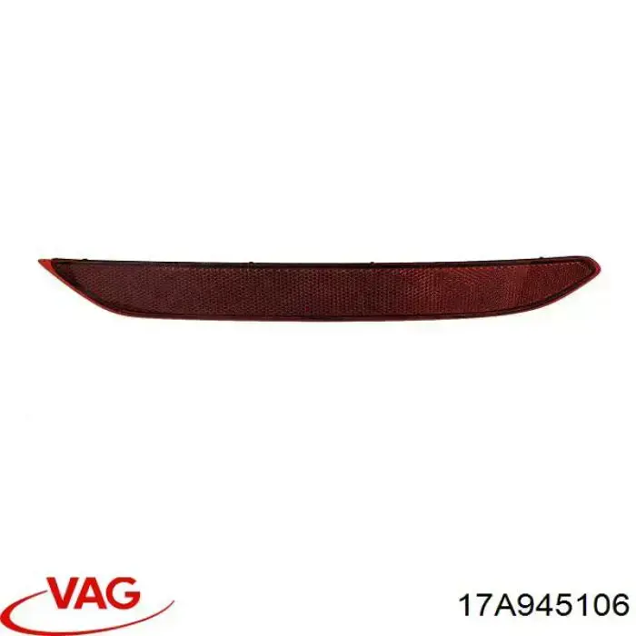 17A945106 VAG Retrorrefletor (refletor) do pára-choque traseiro direito